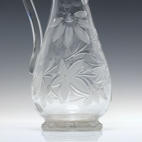 ENGRAVED 19TH CENTURY RICHARDSON GLASS CLARET JUG C1880 - ADDITIONAL PHOTO 4