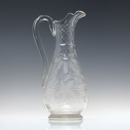 ENGRAVED 19TH CENTURY RICHARDSON GLASS CLARET JUG C1880 - ADDITIONAL PHOTO 5