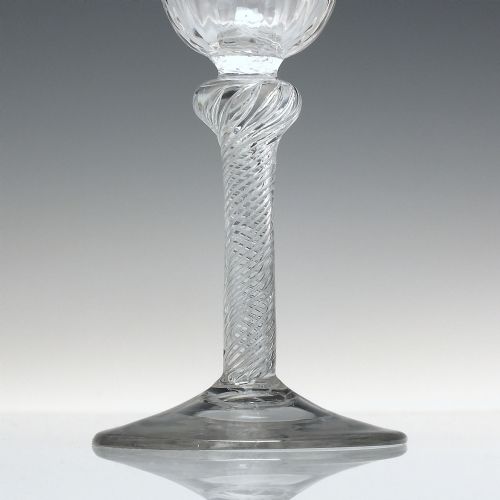 18TH CENTURY KNOPPED AIR TWIST WINE GLASS C1750 - ADDITIONAL PHOTO 4