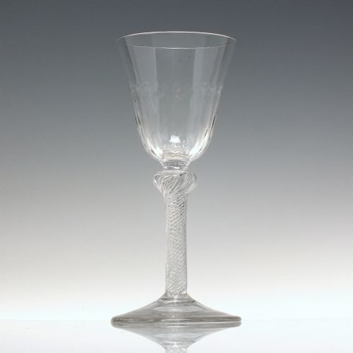 18TH CENTURY KNOPPED AIR TWIST WINE GLASS C1750 - ADDITIONAL PHOTO 5