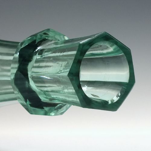VICTORIAN RICHARDSON SON GREEN ENGRAVED SERVING BOTTLE C1870 - ADDITIONAL PHOTO 2
