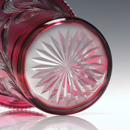 RARE ART NOUVEAU CRANBERRY CUT VASE C19101935 - ADDITIONAL PHOTO 1