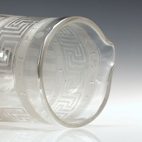 RARE VICTORIAN NEOCLASICAL ENGRAVED WATER JUG WITH ICE COMPARTMENT C1880 - ADDITIONAL PHOTO 2