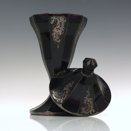 RARE AUSTRIAN BIEDERMEIER AMETHYST LIDDED GLASS GOBLET C1840 - ADDITIONAL PHOTO 2