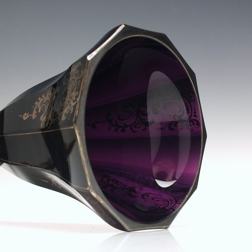 RARE AUSTRIAN BIEDERMEIER AMETHYST LIDDED GLASS GOBLET C1840 - ADDITIONAL PHOTO 3