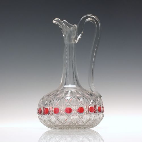 TALL 19TH CENTURY VICTORIAN GLASS CLARET JUG BY THOMAS WEBB C1870 - ADDITIONAL PHOTO 2
