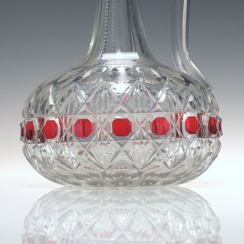 TALL 19TH CENTURY VICTORIAN GLASS CLARET JUG BY THOMAS WEBB C1870 - ADDITIONAL PHOTO 5