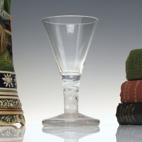 antique georgian opaque twist firing glass c1760 - CATEGORY: ANTIQUE GLASS - DATED 1750