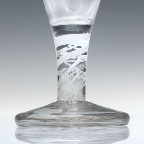 ANTIQUE GEORGIAN OPAQUE TWIST FIRING GLASS C1760 - ADDITIONAL PHOTO 2