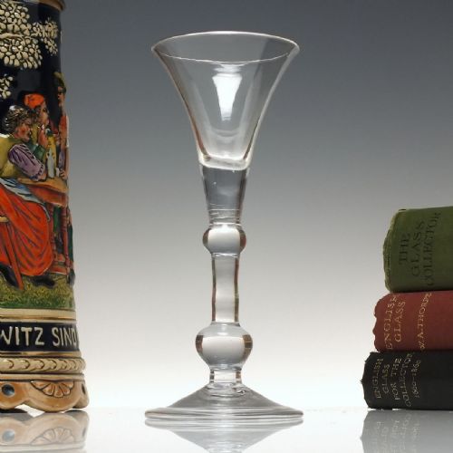 antique 18th century balustroid wine glass c1740 - CATEGORY: ANTIQUE GLASS - DATED 1750