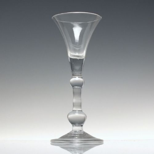 ANTIQUE 18TH CENTURY BALUSTROID WINE GLASS C1740 - ADDITIONAL PHOTO 1