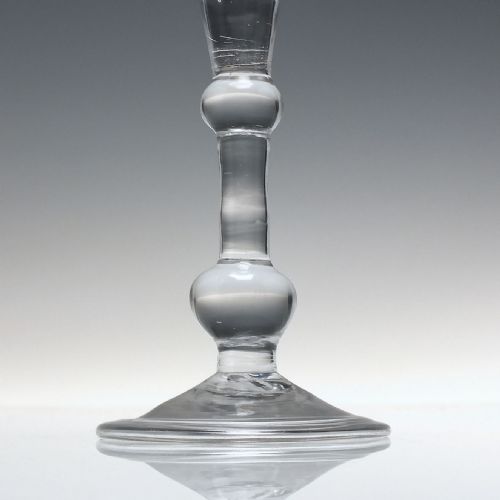 ANTIQUE 18TH CENTURY BALUSTROID WINE GLASS C1740 - ADDITIONAL PHOTO 4