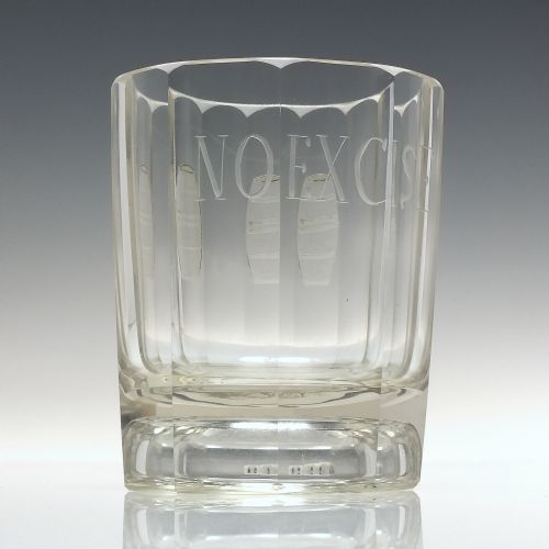 19TH CENTURY NO EXCISE GAMBLING DICE WHISKY GLASS TUMBLER C1850 - ADDITIONAL PHOTO 1