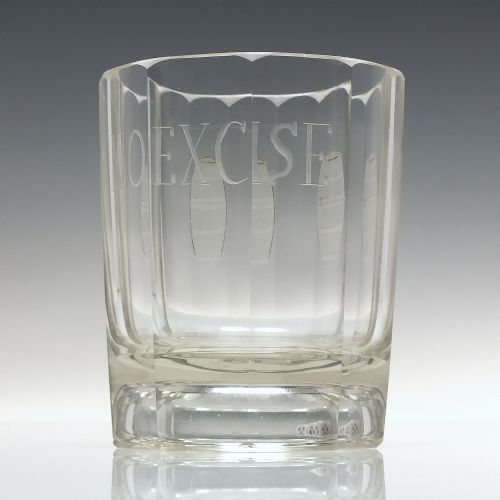 19TH CENTURY NO EXCISE GAMBLING DICE WHISKY GLASS TUMBLER C1850 - ADDITIONAL PHOTO 2