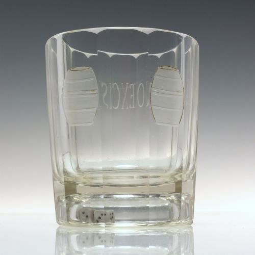 19TH CENTURY NO EXCISE GAMBLING DICE WHISKY GLASS TUMBLER C1850 - ADDITIONAL PHOTO 3