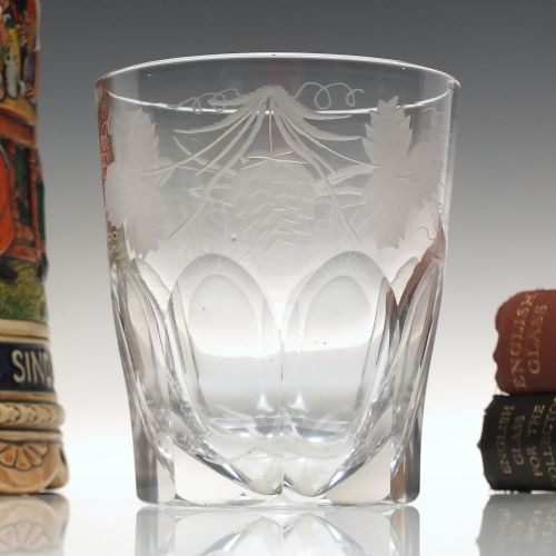 19th century engraved 'last drop' whisky tumbler c1870 - CATEGORY: ANTIQUE GLASS - DATED 1880