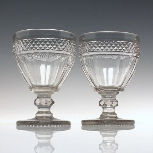 pair large 19th century anglo irish glass rummers c1830 - CATEGORY: ANTIQUE GLASS - DATED 1850