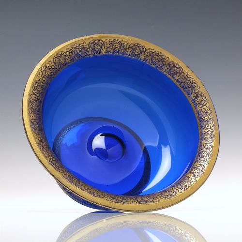 art nouveau moser signed foot glass bowl c19181922 - CATEGORY: ANTIQUE GLASS - DATED 1910