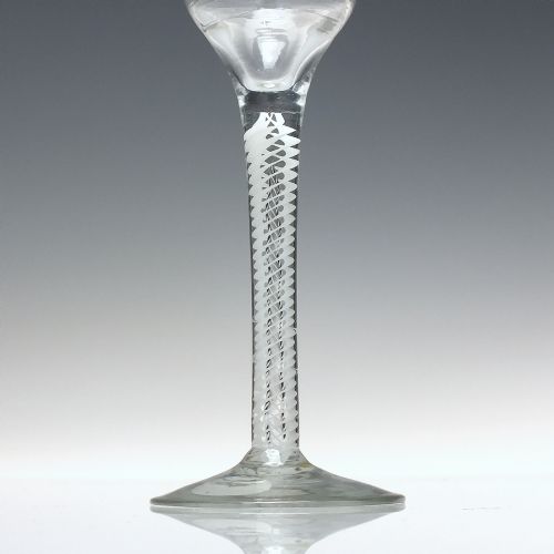 ANTIQUE GEORGIAN MIXED TWIST WINE GLASS C1760 - ADDITIONAL PHOTO 2