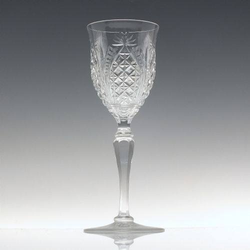 SIX ANTIQUE STEVENS WILLIAMS CUT WINE GLASS C1900 - ADDITIONAL PHOTO 2
