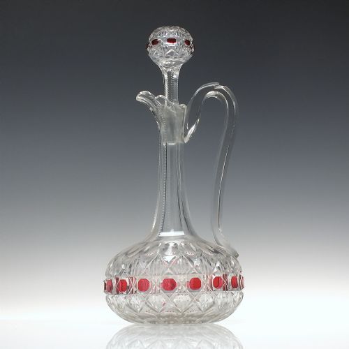 TALL 19TH CENTURY VICTORIAN GLASS CLARET JUG BY THOMAS WEBB C1870 - ADDITIONAL PHOTO 1