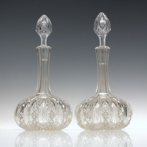 exceptional rare pair of alderman copeland glass decanters c1865 - CATEGORY: ANTIQUE GLASS - DATED 1860