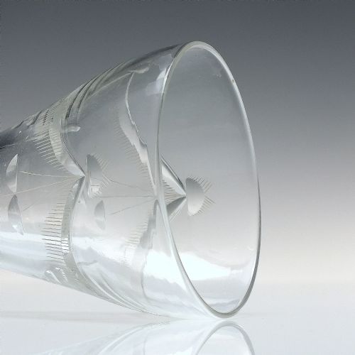 PAIR GEORGIAN ENGRAVED LEMON SQUEEZER GLASS RUMMERS C1800 - ADDITIONAL PHOTO 2