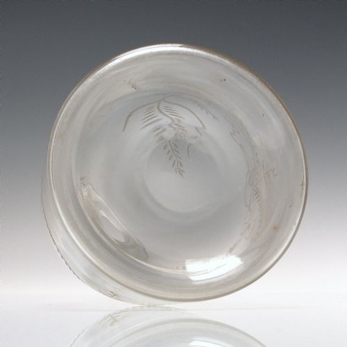 GEORGIAN ENGRAVED GLASS TAPER DECANTER C1780 - ADDITIONAL PHOTO 4