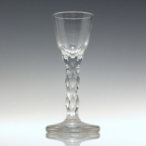 GEORGIAN WINE GLASS WITH FIRING FOOT C1790 - ADDITIONAL PHOTO 1
