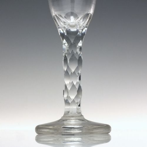 GEORGIAN WINE GLASS WITH FIRING FOOT C1790 - ADDITIONAL PHOTO 2