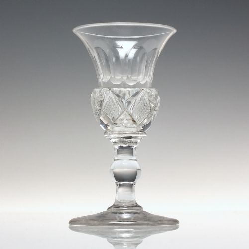 PAIR 19TH CENTURY CUT THISTLE BOWL DRAM GLASSES C1880 - ADDITIONAL PHOTO 1
