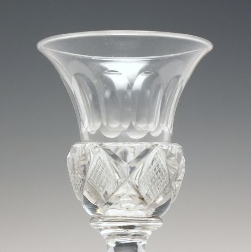 PAIR 19TH CENTURY CUT THISTLE BOWL DRAM GLASSES C1880 - ADDITIONAL PHOTO 2