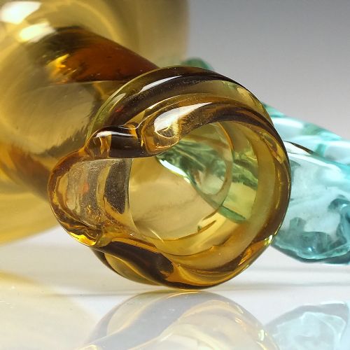 PAIR SCOTTISH AMBER 'HOLYROOD' GLASS CLARET JUGS C1880 - ADDITIONAL PHOTO 3
