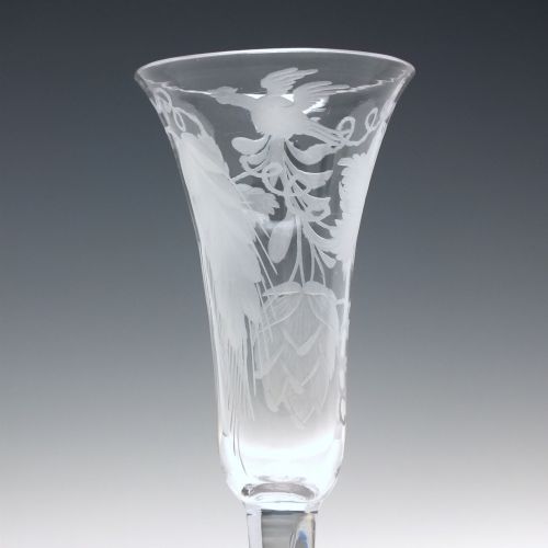 GEORGIAN ENGRAVED PLAIN STEM ALE GLASS C1740 - ADDITIONAL PHOTO 6