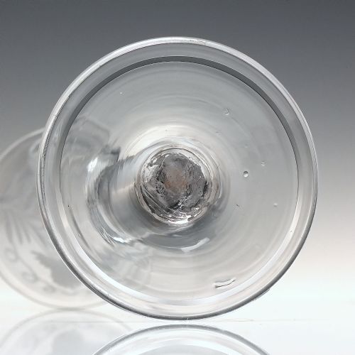 GEORGIAN ENGRAVED PLAIN STEM ALE GLASS C1740 - ADDITIONAL PHOTO 8