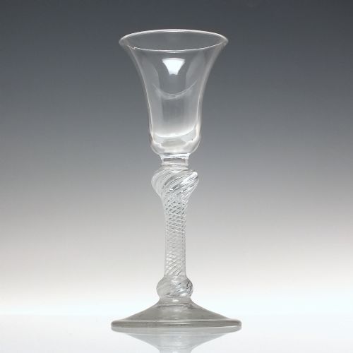 GEORGIAN DOUBLE KNOP MULTI SPIRAL AIR TWIST WINE GLASS C1750 - ADDITIONAL PHOTO 1
