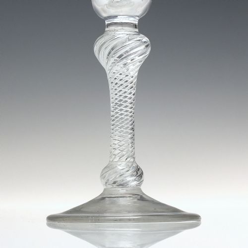 GEORGIAN DOUBLE KNOP MULTI SPIRAL AIR TWIST WINE GLASS C1750 - ADDITIONAL PHOTO 2