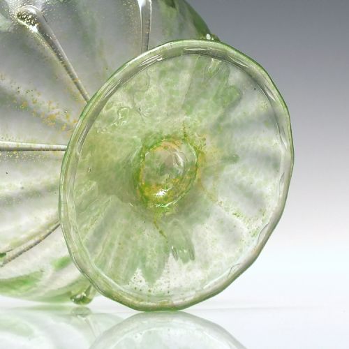 SIX ANTIQUE ITALIAN SALVIATI GREEN GLASS SUNDAE BOWLS WITH MATCHING SAUCERS C1900 - ADDITIONAL PHOTO 5