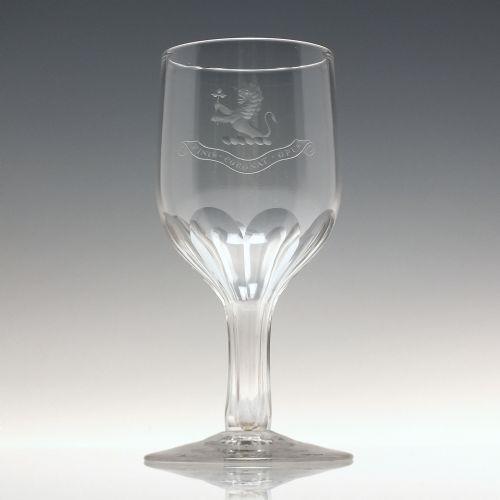 PAIR ANTIQUE ENGRAVED HOLLOW STEM CHAMPAGNE GLASSES C1880 - ADDITIONAL PHOTO 2