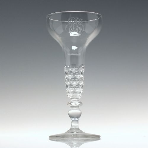 FOUR TALL VICTORIAN ENGRAVED HOLLOW STEM CHAMPAGNE GLASSES C1890 - ADDITIONAL PHOTO 1