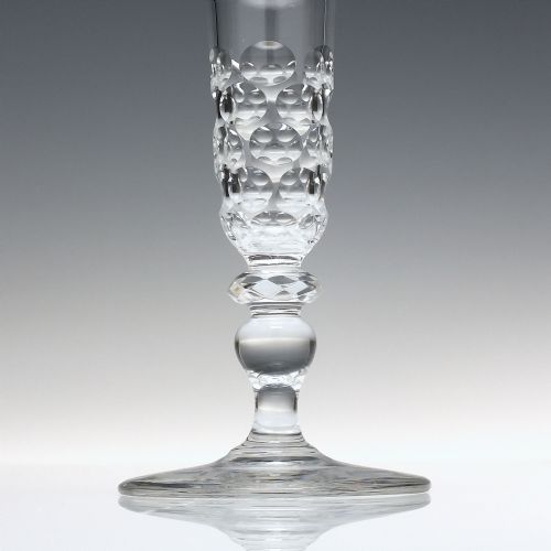 FOUR TALL VICTORIAN ENGRAVED HOLLOW STEM CHAMPAGNE GLASSES C1890 - ADDITIONAL PHOTO 2