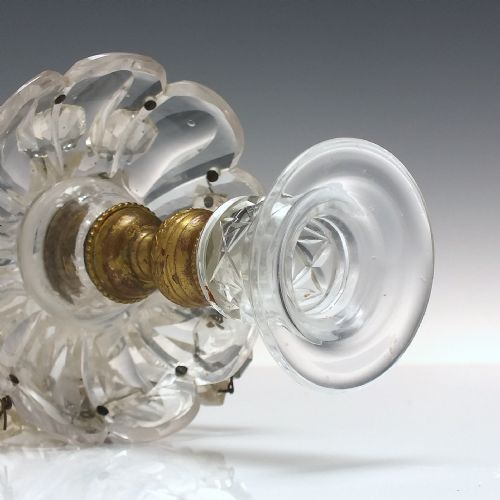 TALL VICTORIAN GLASS CANDLE STICK LUSTRE C1880 - ADDITIONAL PHOTO 3