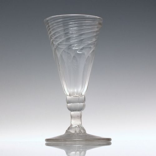 GEORGIAN WRYTHEN MOULDED ALE GLASS C1760 - ADDITIONAL PHOTO 1