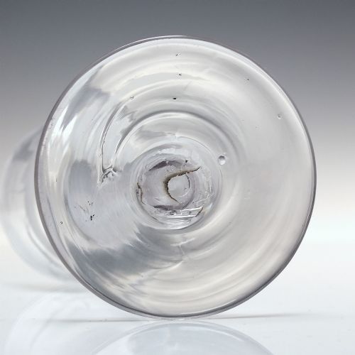 GEORGIAN ENGRAVED OPAQUE TWIST WINE GLASS C1760 - ADDITIONAL PHOTO 8