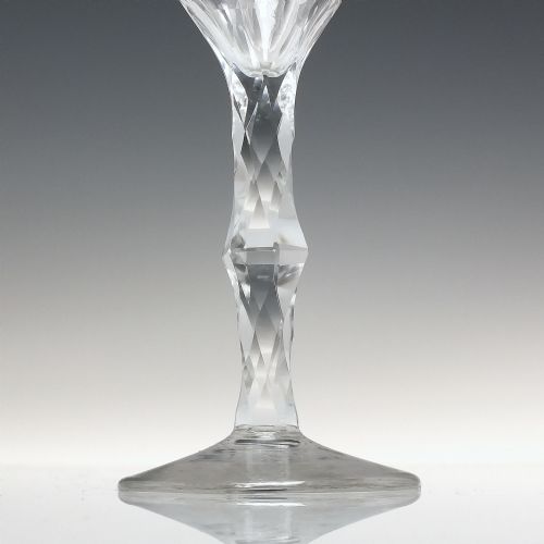 18TH CENTURY JACOBITE FACET CUT WINE GLASS C1780 - ADDITIONAL PHOTO 2