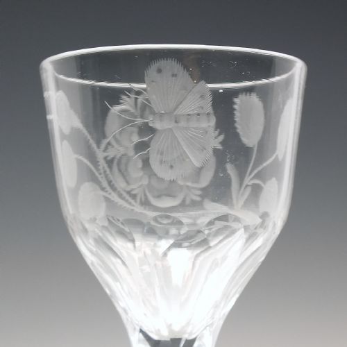 18TH CENTURY JACOBITE FACET CUT WINE GLASS C1780 - ADDITIONAL PHOTO 5