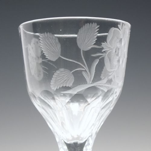 18TH CENTURY JACOBITE FACET CUT WINE GLASS C1780 - ADDITIONAL PHOTO 6