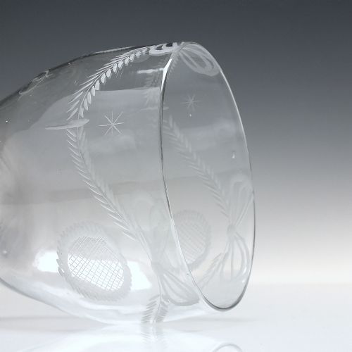 18TH CENTURY ENGRAVED GLASS RUMMER C1780 - ADDITIONAL PHOTO 4