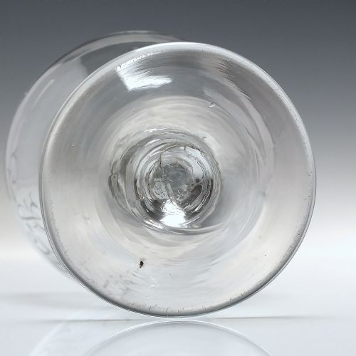 18TH CENTURY ENGRAVED GLASS RUMMER C1780 - ADDITIONAL PHOTO 5