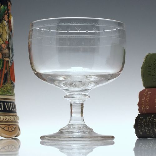 georgian engraved glass rummer c1800 - CATEGORY: ANTIQUE GLASS - DATED 1800